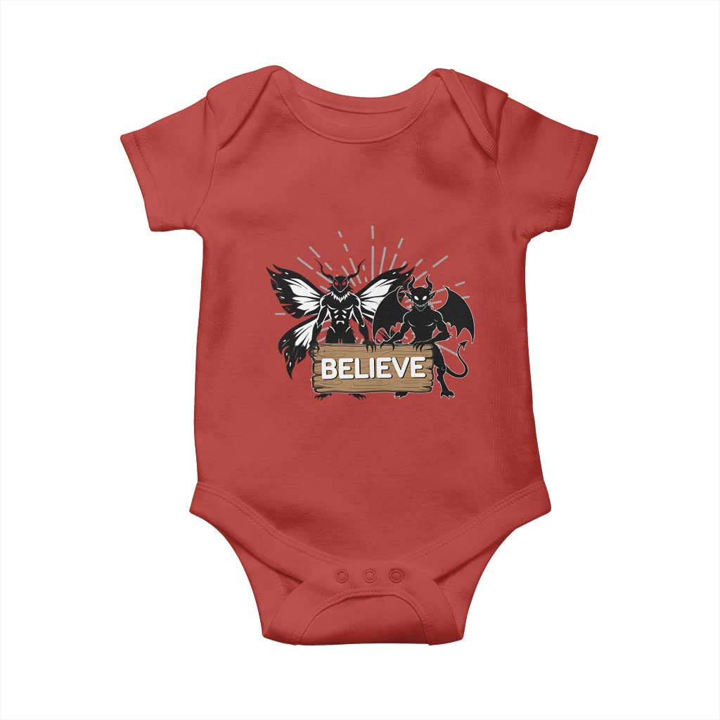 Mothman Jersey Devil Baby Onesie Believe Cryptid Folklore Gift TS12 Red Print Your Wear