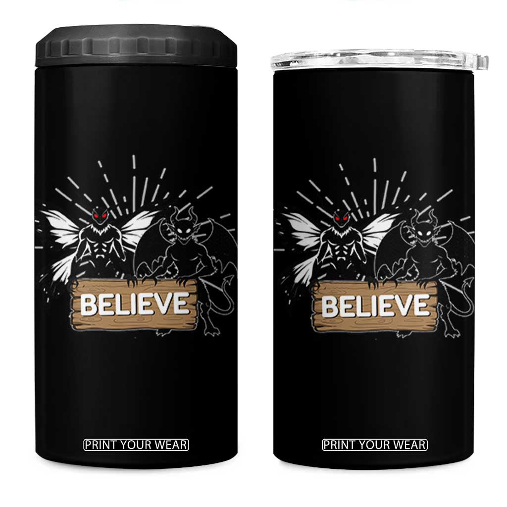 Mothman Jersey Devil 4 in 1 Can Cooler Tumbler Believe Cryptid Folklore Gift TS12 One Size: 16 oz Black Print Your Wear
