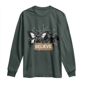 Mothman Jersey Devil Long Sleeve Shirt Believe Cryptid Folklore Gift TS12 Dark Forest Green Print Your Wear