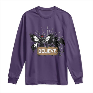 Mothman Jersey Devil Long Sleeve Shirt Believe Cryptid Folklore Gift TS12 Purple Print Your Wear