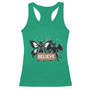 Mothman Jersey Devil Racerback Tank Top Believe Cryptid Folklore Gift TS12 Irish Green Print Your Wear