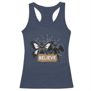 Mothman Jersey Devil Racerback Tank Top Believe Cryptid Folklore Gift TS12 Navy Print Your Wear