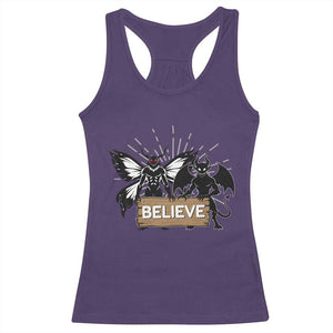 Mothman Jersey Devil Racerback Tank Top Believe Cryptid Folklore Gift TS12 Purple Print Your Wear