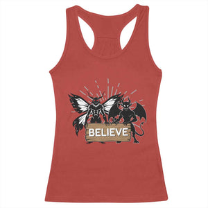Mothman Jersey Devil Racerback Tank Top Believe Cryptid Folklore Gift TS12 Red Print Your Wear