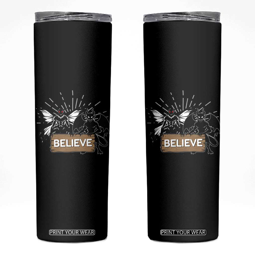 Mothman Jersey Devil Skinny Tumbler Believe Cryptid Folklore Gift TS12 Black Print Your Wear
