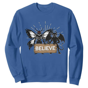 Mothman Jersey Devil Sweatshirt Believe Cryptid Folklore Gift TS12 Royal Blue Print Your Wear
