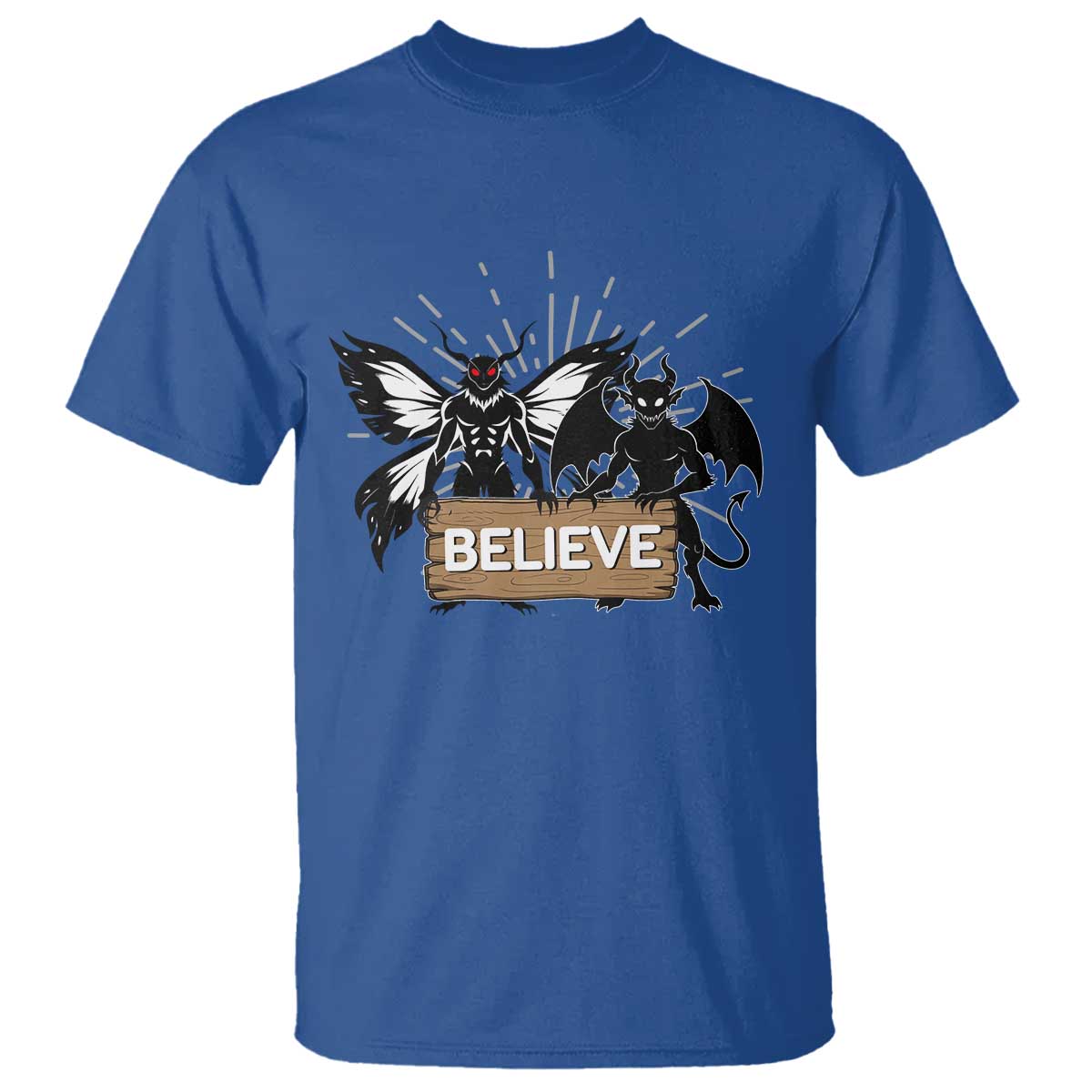 Mothman Jersey Devil T Shirt Believe Cryptid Folklore Gift TS12 Royal Blue Print Your Wear