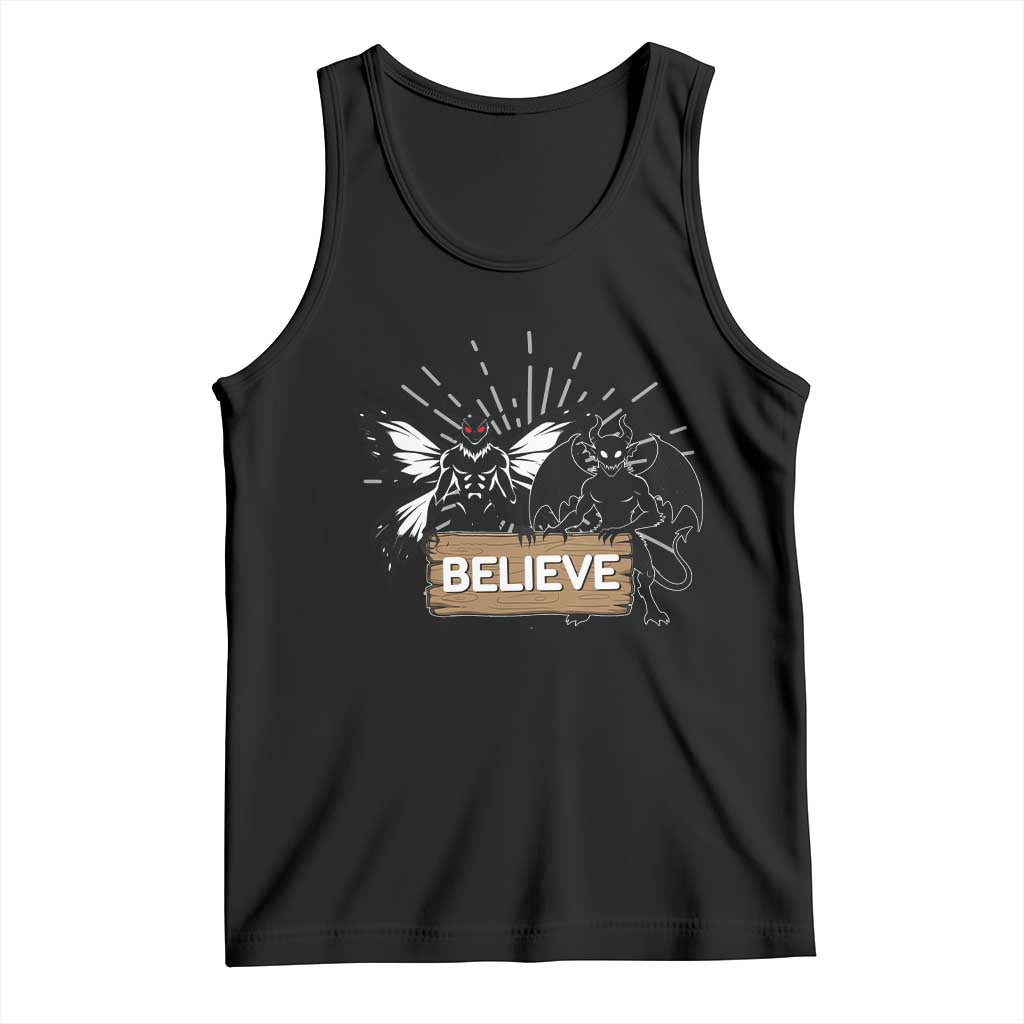 Mothman Jersey Devil Tank Top Believe Cryptid Folklore Gift TS12 Black Print Your Wear