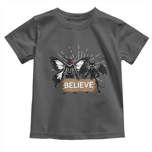 Mothman Jersey Devil Toddler T Shirt Believe Cryptid Folklore Gift TS12 Dark Heather Print Your Wear