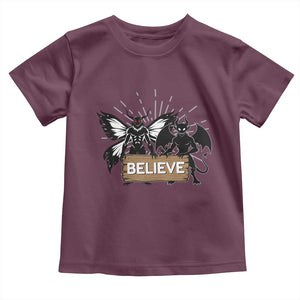 Mothman Jersey Devil Toddler T Shirt Believe Cryptid Folklore Gift TS12 Maroon Print Your Wear