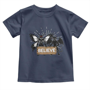 Mothman Jersey Devil Toddler T Shirt Believe Cryptid Folklore Gift TS12 Navy Print Your Wear
