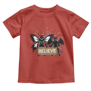 Mothman Jersey Devil Toddler T Shirt Believe Cryptid Folklore Gift TS12 Red Print Your Wear