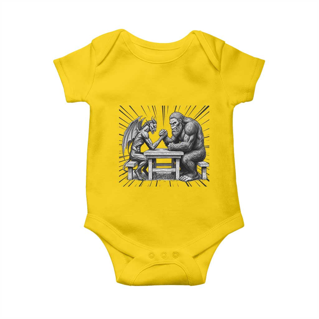 Bigfoot Jersey Devil Baby Onesie Arm Wrestling Funny Cryptid Gift TS12 Daisy Print Your Wear