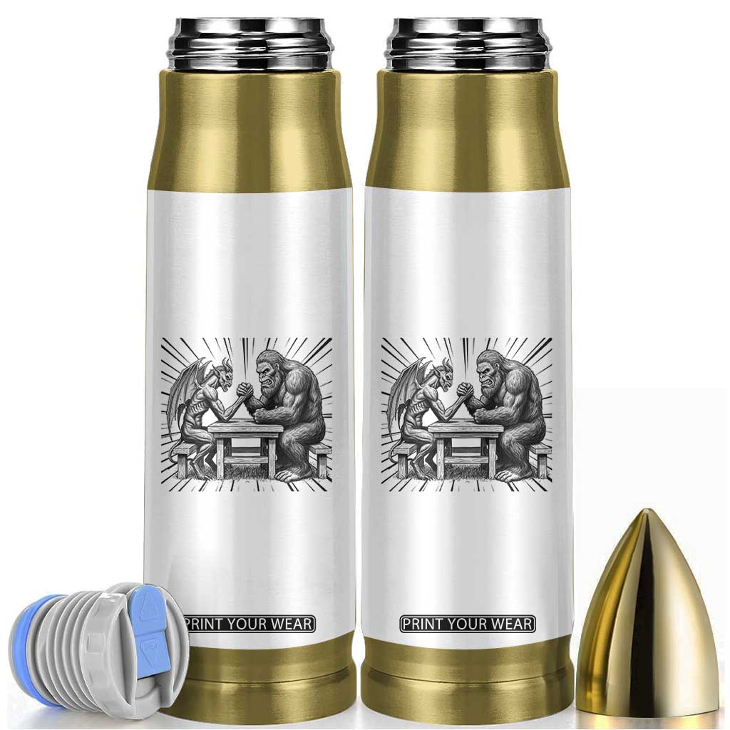 Bigfoot Jersey Devil Bullet Tumbler Arm Wrestling Funny Cryptid Gift TS12 White Print Your Wear