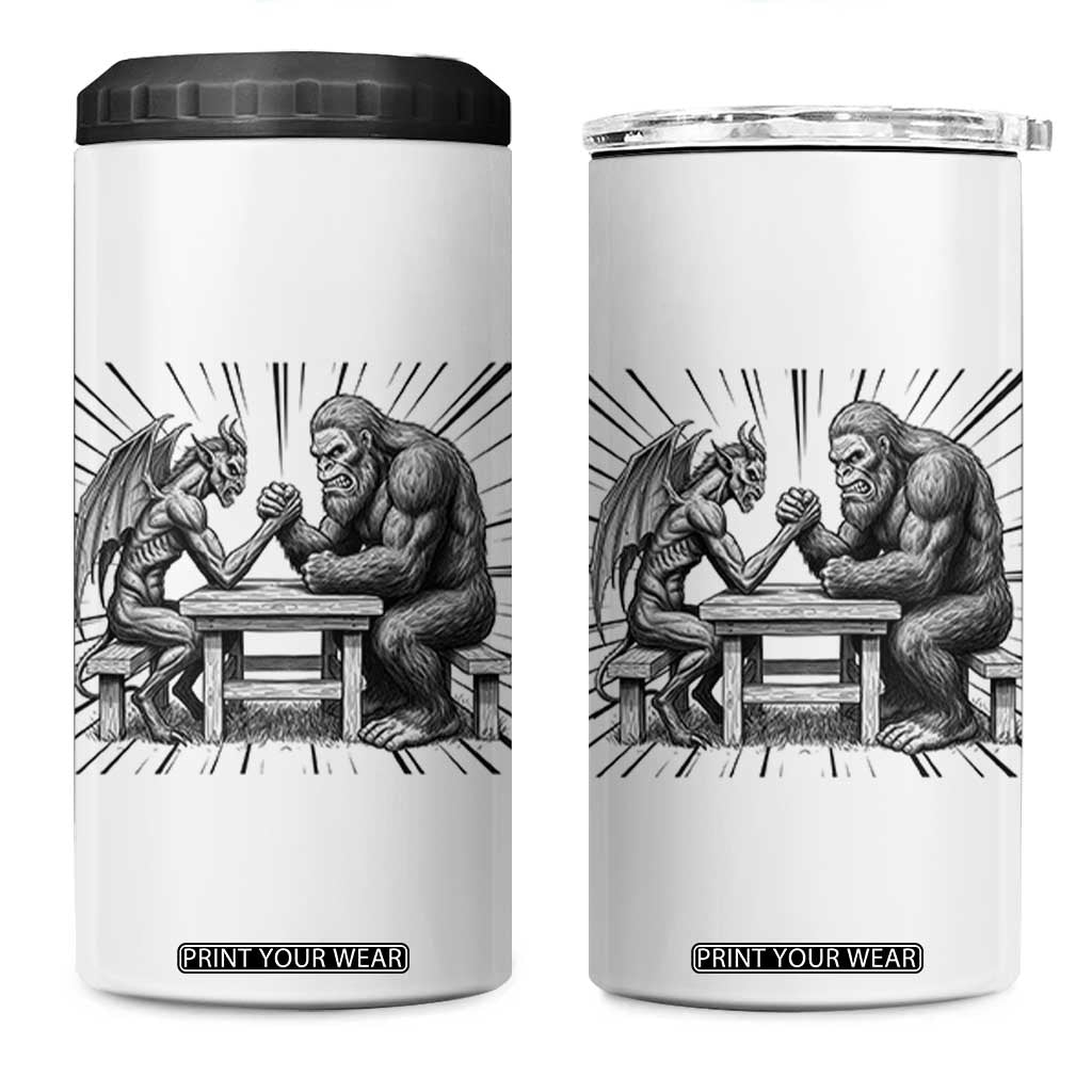 Bigfoot Jersey Devil 4 in 1 Can Cooler Tumbler Arm Wrestling Funny Cryptid Gift TS12 One Size: 16 oz White Print Your Wear