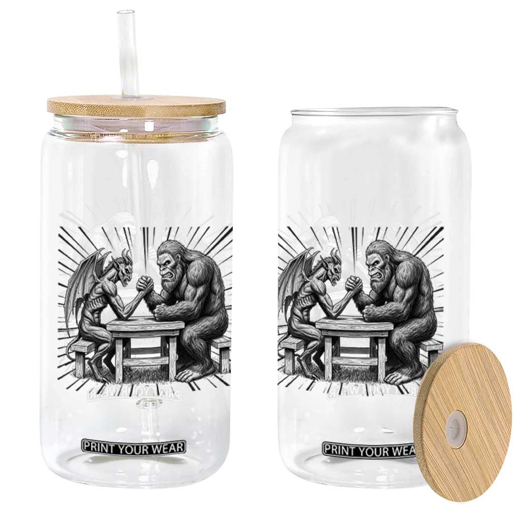 Bigfoot Jersey Devil Glass Can Arm Wrestling Funny Cryptid Gift TS12 Print Your Wear