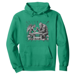 Bigfoot Jersey Devil Hoodie Arm Wrestling Funny Cryptid Gift TS12 Irish Green Print Your Wear