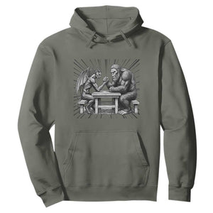 Bigfoot Jersey Devil Hoodie Arm Wrestling Funny Cryptid Gift TS12 Military Green Print Your Wear