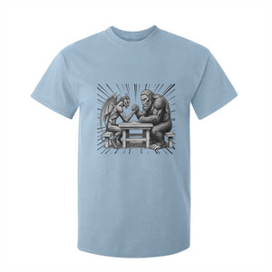 Bigfoot Jersey Devil T Shirt For Kid Arm Wrestling Funny Cryptid Gift TS12 Light Blue Print Your Wear
