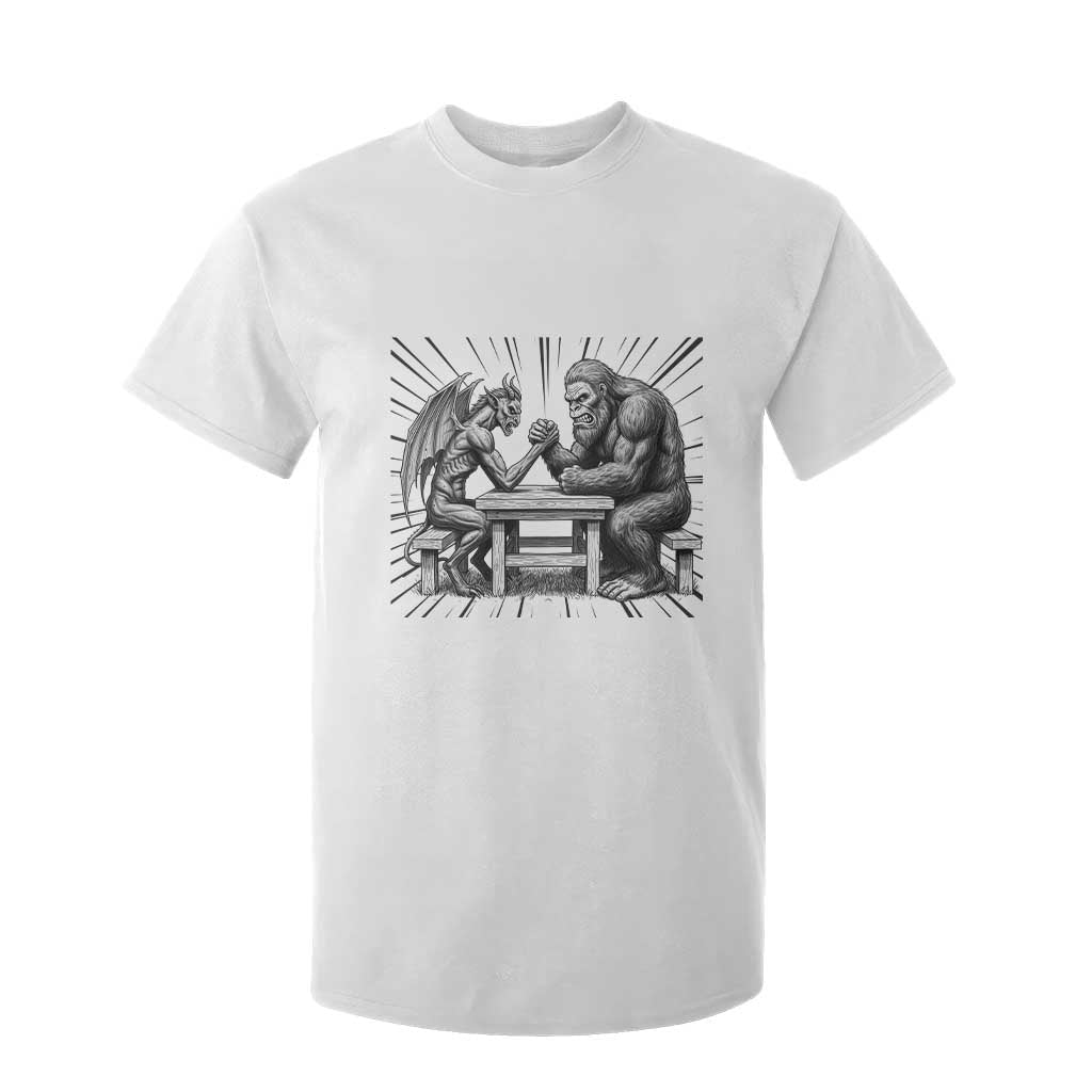 Bigfoot Jersey Devil T Shirt For Kid Arm Wrestling Funny Cryptid Gift TS12 White Print Your Wear