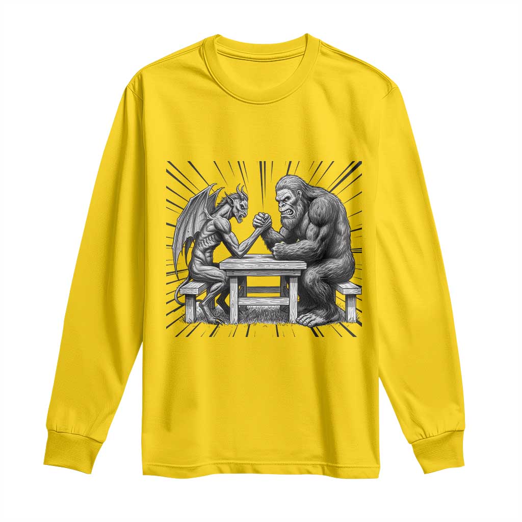 Bigfoot Jersey Devil Long Sleeve Shirt Arm Wrestling Funny Cryptid Gift TS12 Daisy Print Your Wear