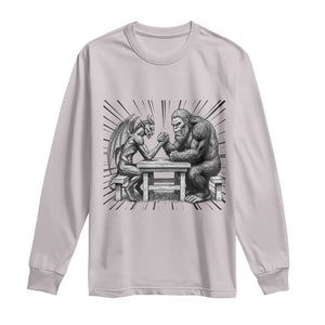 Bigfoot Jersey Devil Long Sleeve Shirt Arm Wrestling Funny Cryptid Gift TS12 Ice Gray Print Your Wear
