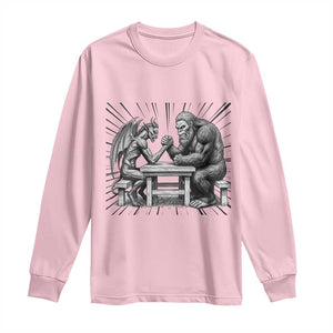 Bigfoot Jersey Devil Long Sleeve Shirt Arm Wrestling Funny Cryptid Gift TS12 Light Pink Print Your Wear