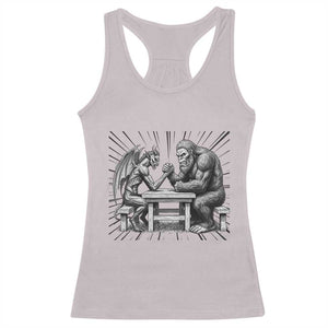 Bigfoot Jersey Devil Racerback Tank Top Arm Wrestling Funny Cryptid Gift TS12 Ice Gray Print Your Wear
