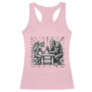 Bigfoot Jersey Devil Racerback Tank Top Arm Wrestling Funny Cryptid Gift TS12 Light Pink Print Your Wear