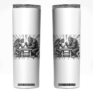Bigfoot Jersey Devil Skinny Tumbler Arm Wrestling Funny Cryptid Gift TS12 White Print Your Wear