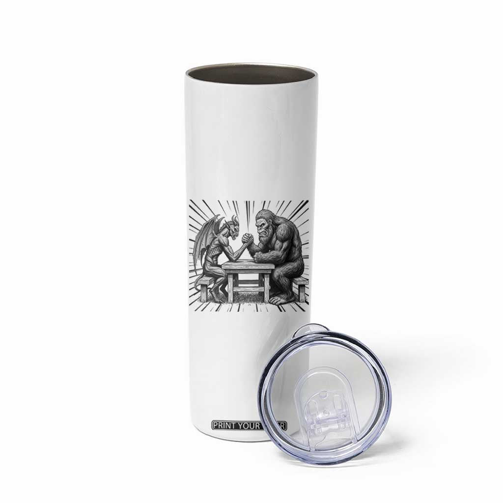 Bigfoot Jersey Devil Skinny Tumbler Arm Wrestling Funny Cryptid Gift TS12 Print Your Wear