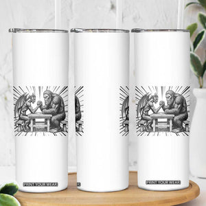 Bigfoot Jersey Devil Skinny Tumbler Arm Wrestling Funny Cryptid Gift TS12 Print Your Wear