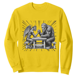 Bigfoot Jersey Devil Sweatshirt Arm Wrestling Funny Cryptid Gift TS12 Daisy Print Your Wear