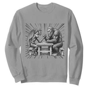 Bigfoot Jersey Devil Sweatshirt Arm Wrestling Funny Cryptid Gift TS12 Sport Gray Print Your Wear