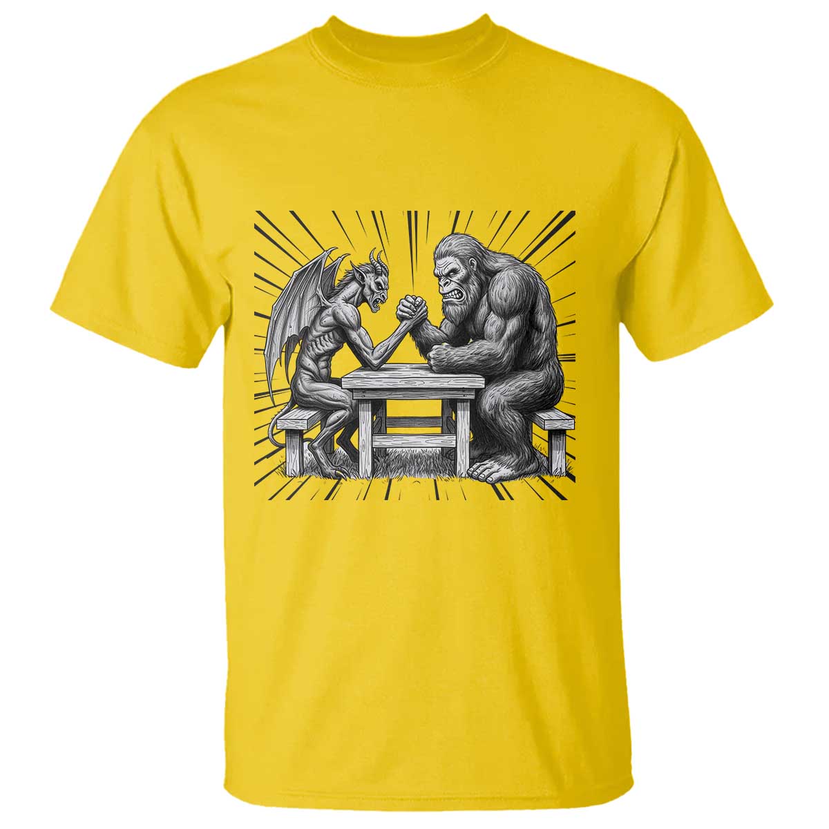 Bigfoot Jersey Devil T Shirt Arm Wrestling Funny Cryptid Gift TS12 Daisy Print Your Wear