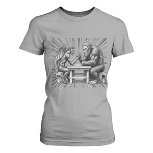 Bigfoot Jersey Devil T Shirt For Women Arm Wrestling Funny Cryptid Gift TS12 Sport Gray Print Your Wear