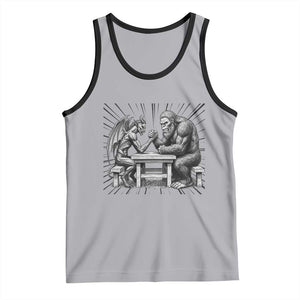 Bigfoot Jersey Devil Tank Top Arm Wrestling Funny Cryptid Gift TS12 Athletic Heather Black Print Your Wear