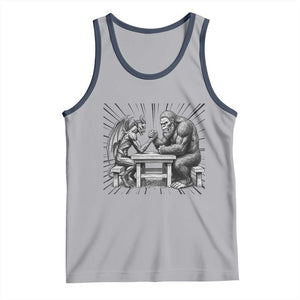 Bigfoot Jersey Devil Tank Top Arm Wrestling Funny Cryptid Gift TS12 Athletic Heather Navy Print Your Wear