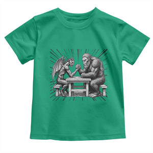 Bigfoot Jersey Devil Toddler T Shirt Arm Wrestling Funny Cryptid Gift TS12 Irish Green Print Your Wear