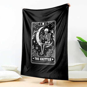 The Knitter Skeleton Throw Blanket Knitting Lover Gift Tarot Card Graphic TS12 Print Your Wear