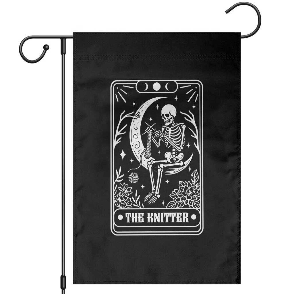 The Knitter Skeleton Garden Flag Knitting Lover Gift Tarot Card Graphic TS12 Black Print Your Wear