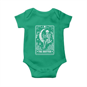 The Knitter Skeleton Baby Onesie Knitting Lover Gift Tarot Card Graphic TS12 Irish Green Print Your Wear