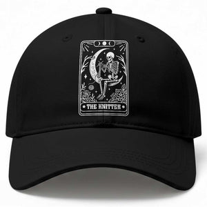 The Knitter Skeleton Baseball Cap Knitting Lover Gift Tarot Card Graphic TS12 Print Your Wear