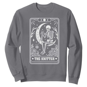 The Knitter Skeleton Sweatshirt Knitting Lover Gift Tarot Card Graphic TS12 Charcoal Print Your Wear