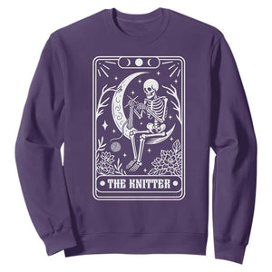 The Knitter Skeleton Sweatshirt Knitting Lover Gift Tarot Card Graphic TS12 Purple Print Your Wear