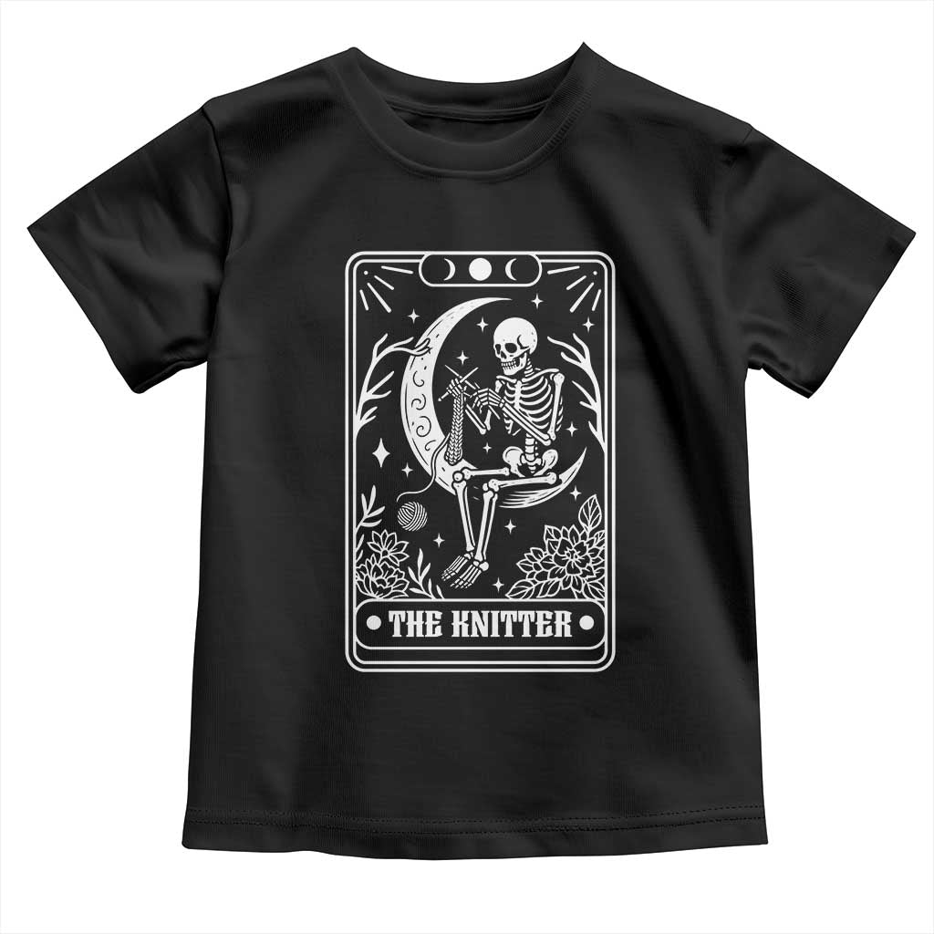 The Knitter Skeleton Toddler T Shirt Knitting Lover Gift Tarot Card Graphic TS12 Black Print Your Wear