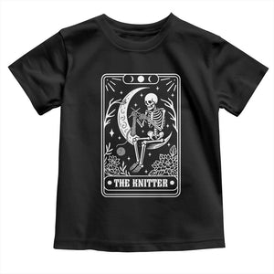 The Knitter Skeleton Toddler T Shirt Knitting Lover Gift Tarot Card Graphic TS12 Black Print Your Wear