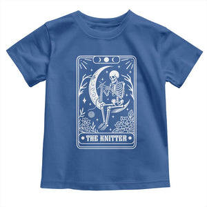 The Knitter Skeleton Toddler T Shirt Knitting Lover Gift Tarot Card Graphic TS12 Royal Blue Print Your Wear