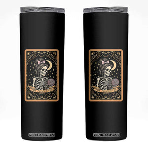 The Crocheter Skeleton Skinny Tumbler Crochet Lover Gift Tarot Card Graphic TS12 Black Print Your Wear