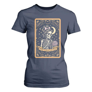 The Crocheter Skeleton T Shirt For Women Crochet Lover Gift Tarot Card Graphic TS12 Navy Print Your Wear